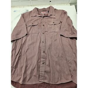 Vintage Red Wrangler Button Up Short Sleeve Shirt Mens XL